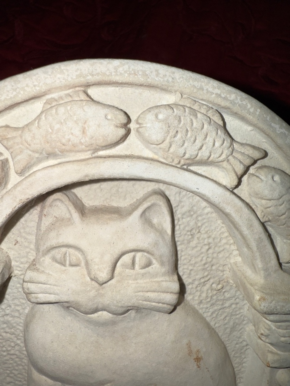 George Carruth Signed Stamped “G” Vintage 1985 Cat w/ Fish, Birds, & Mice Art - Picture 8 of 13